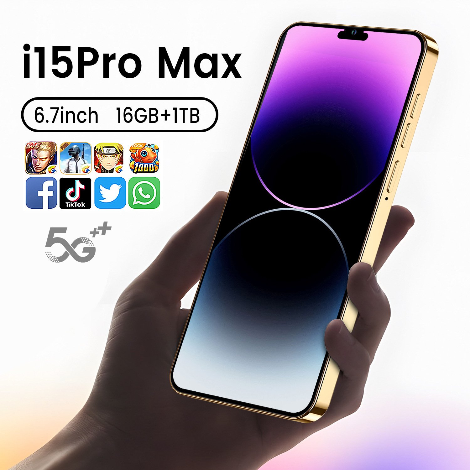 15 Pro Max 6.7inch Android 16gb+1tb Mobile Cell Phone Android 13 Smartphone Unlocked Mobile Phones For I15